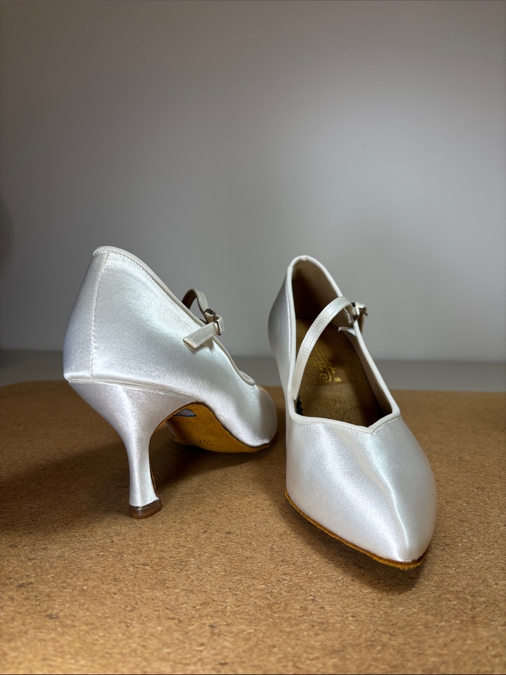 White Dance Satin Heels for Women (New)